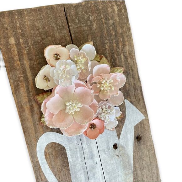 Wood Wall Hanging 3D Floral Bouquet - Picture 2 of 5
